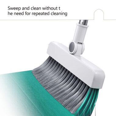 3-in-1 Foldable Rotating Broom Set with Steel Bristles for Home Use