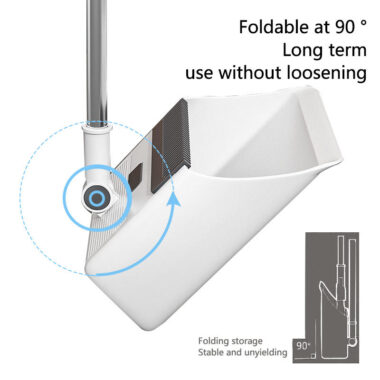 3-in-1 Foldable Rotating Broom Set with Steel Bristles for Home Use