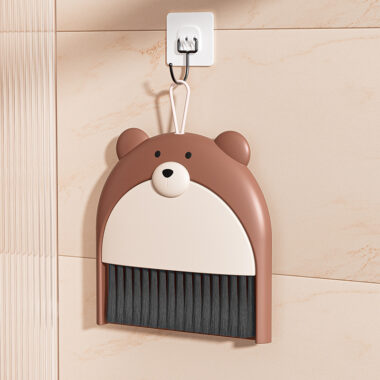 Cute Cartoon Mini Plastic Broom with Soft Bristles for Desktop Cleaning