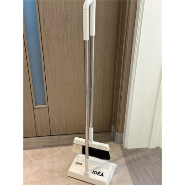 Foldable Soft Bristle House Clean Brooms Set with Dustpan for Hair and Dust