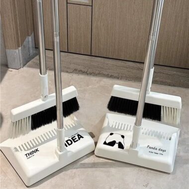 Foldable Soft Bristle House Clean Brooms Set with Dustpan for Hair and Dust