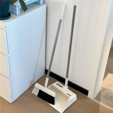 Foldable Soft Bristle House Clean Brooms Set with Dustpan for Hair and Dust