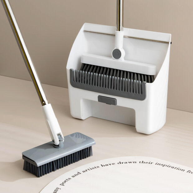 House Clean Brooms Set with Multifunction Dustpan for Floor Cleaning