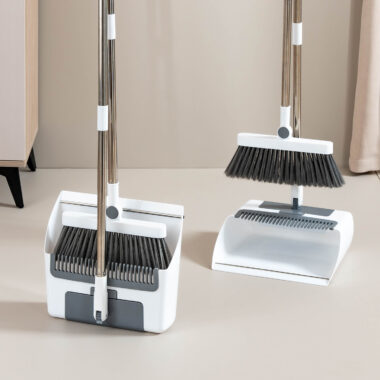 House Clean Brooms Set with Multifunction Dustpan for Floor Cleaning