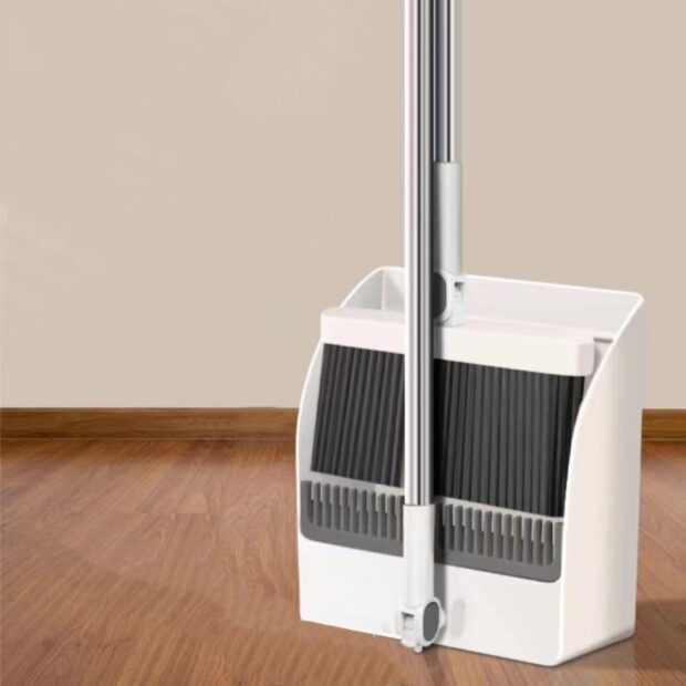 House Clean Brooms Set – Hair-Free Sweeper with Dustpan & Squeegee for Home Cleanin (6) Anti-Hair House Clean Broom and Dustpan Set with Built-in Squeegee