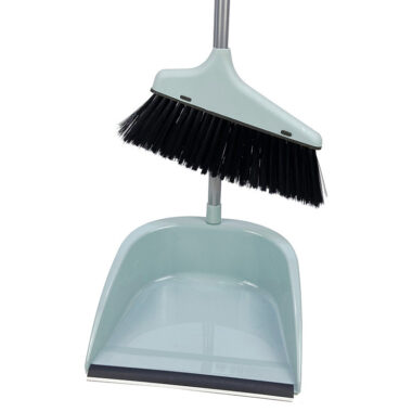 Plastic Soft Broom and Dustpan Set with Iron Handle for Daily Home Cleaning