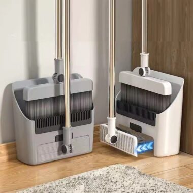  Soft Bristle House Clean Broom and Dustpan Combo for Hair-Free Sweeping