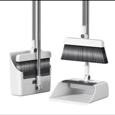  Soft Bristle House Clean Broom and Dustpan Combo for Hair-Free Sweeping