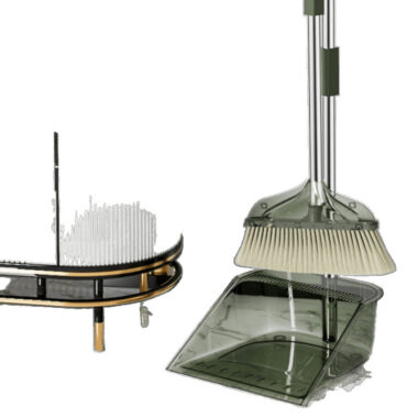Transparent House Clean Broom and Dustpan Set with Soft Bristles for Hair-Free Cleaning