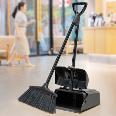 Transparent House Clean Broom and Dustpan Set for Wet & Dry Use