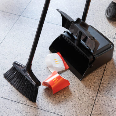 Transparent House Clean Broom and Dustpan Set for Wet & Dry Use