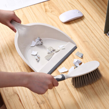 Mini Soft Bristle Broom and Dustpan Set for Desktop Cleaning