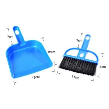 Mini Plastic Broom and Dustpan Set with Polypropylene Bristles for Pet Hair and Keyboard Cleaning