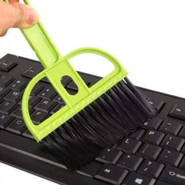 Mini Plastic Broom and Dustpan Set with Polypropylene Bristles for Pet Hair and Keyboard Cleaning