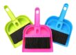 Mini Plastic Broom and Dustpan Set with Polypropylene Bristles for Pet Hair and Keyboard Cleaning