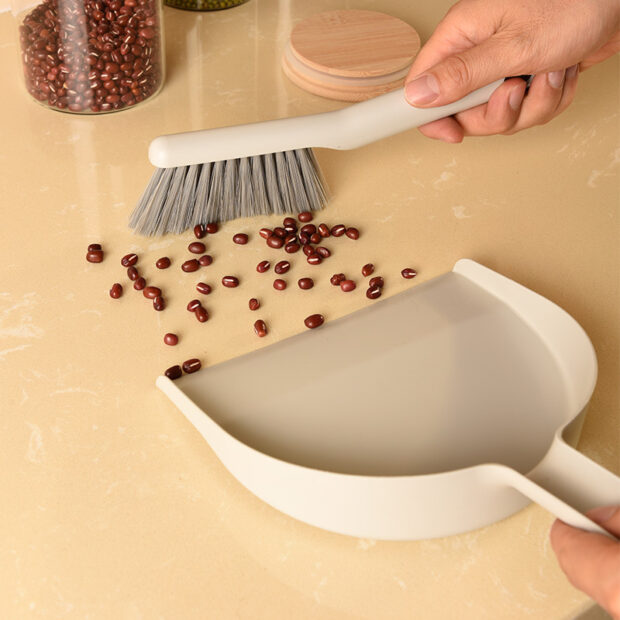 Mini Plastic Broom and Dustpan Set for Desk and Kids Use