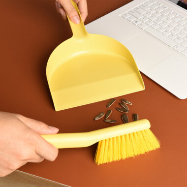 Mini Plastic Broom and Dustpan Set for Desk and Kids Use