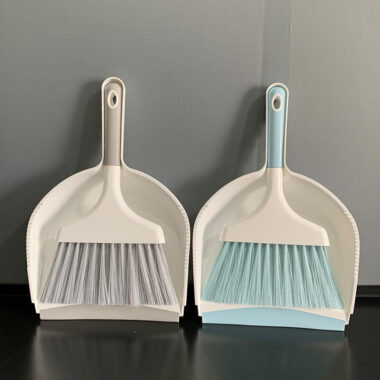 Mini Kids Plastic Broom and Dustpan Set with Soft Bristles for Desktop Use