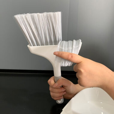 Mini Kids Plastic Broom and Dustpan Set with Soft Bristles for Desktop Use