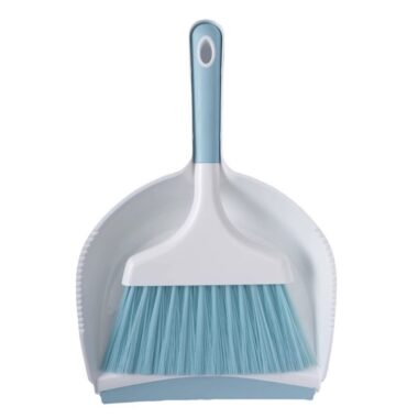 Mini Kids Plastic Broom and Dustpan Set with Soft Bristles for Desktop Use