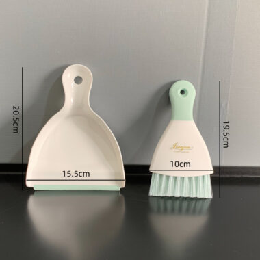 Mini Kids Plastic Broom and Dustpan Set with Soft Bristles for Desktop Use