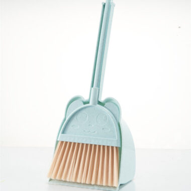 Kids Plastic Broom and Dustpan Toy Set for Pretend Play Cleaning