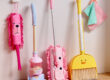 Kids Plastic Broom and Dustpan Toy Set for Pretend Play Cleaning