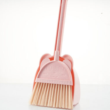 Kids Plastic Broom and Dustpan Toy Set for Pretend Play Cleaning