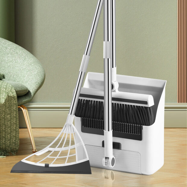 Rotatable Foldable House Clean Brooms Set with Hair-Resistant Bristles
