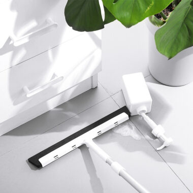 Long Handle Plastic Broom and Squeegee for Bathroom Floor and Hair


